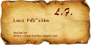 Locz Füzike névjegykártya